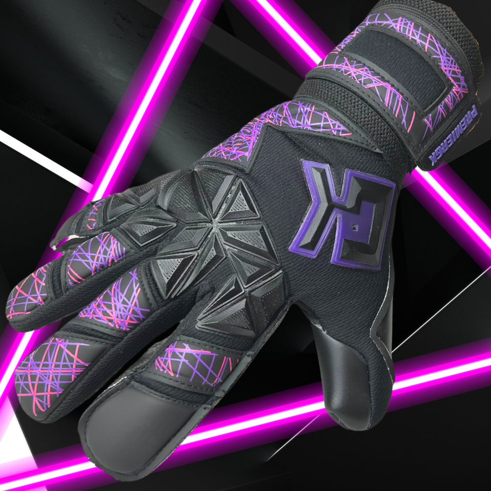 Purple and black football gloves deals